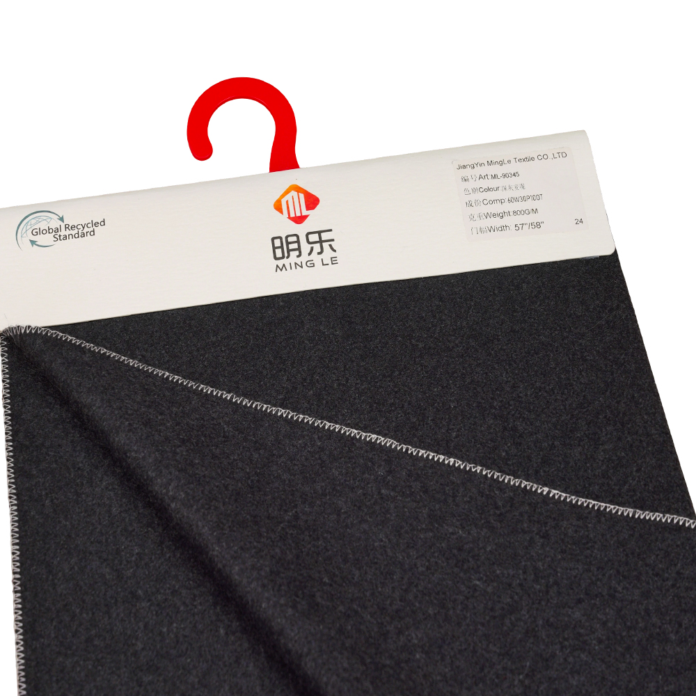 60 % vlna, 30 % polyester, 10 % iné vlákno, 800 G/M, tmavošedá, Melton ML-90345