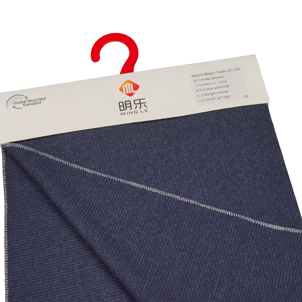 30 % vlna, 60 % polyester, 10 % iné vlákno, 560 G/M, Benzhiqing + modrá zelená, vodorovne pruhovaná tvídová tkanina, ML-04231230