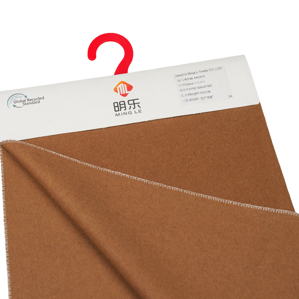 50 % vlna, 50 % iné vlákno, 730 G/M, ťava, Twill Melton Fabric, ML-0412879