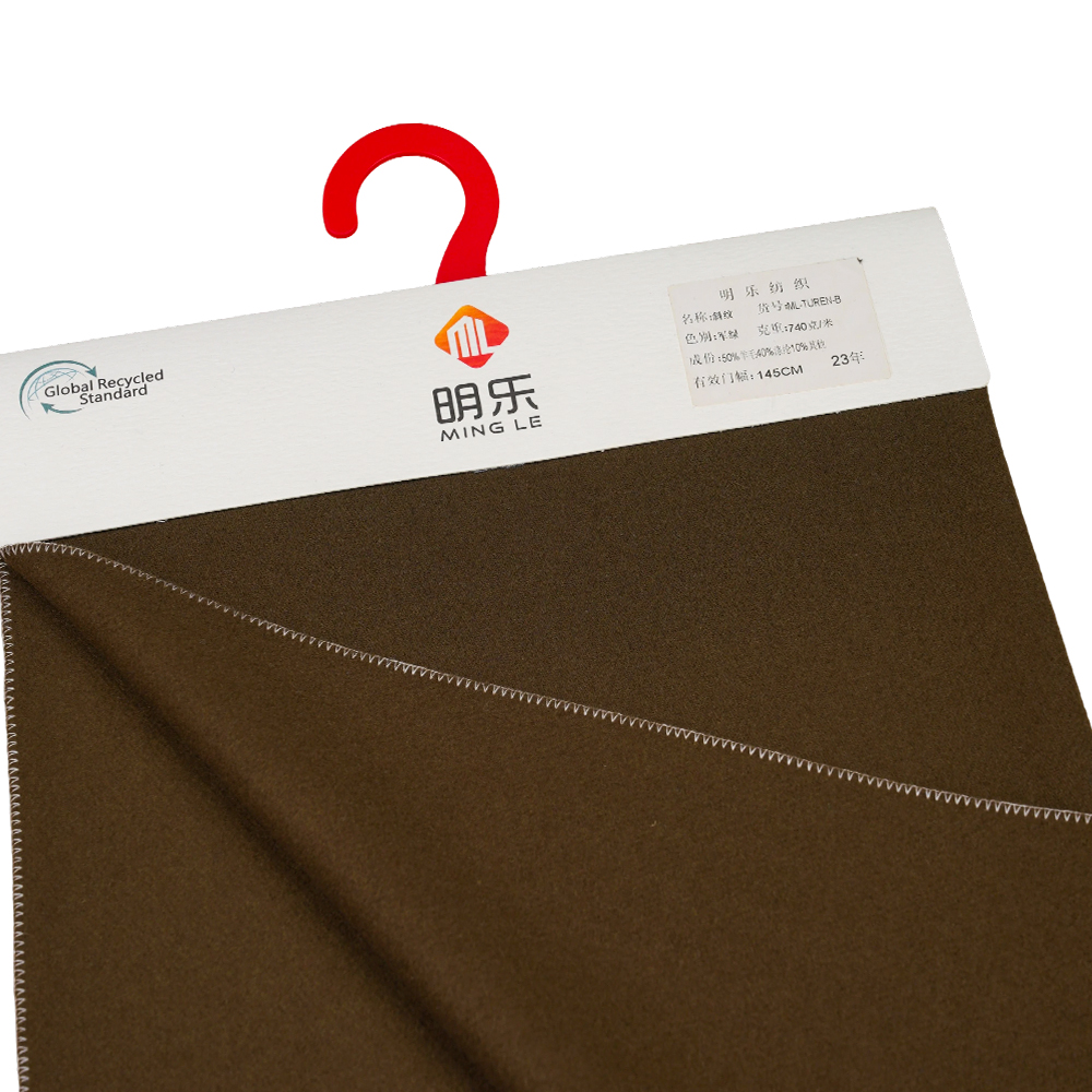 50 % vlna, 40 % polyester, 10 % iné vlákno, 740 G/M, vojenská zelená, tkanina Twill Melton, ML-TUREN-B