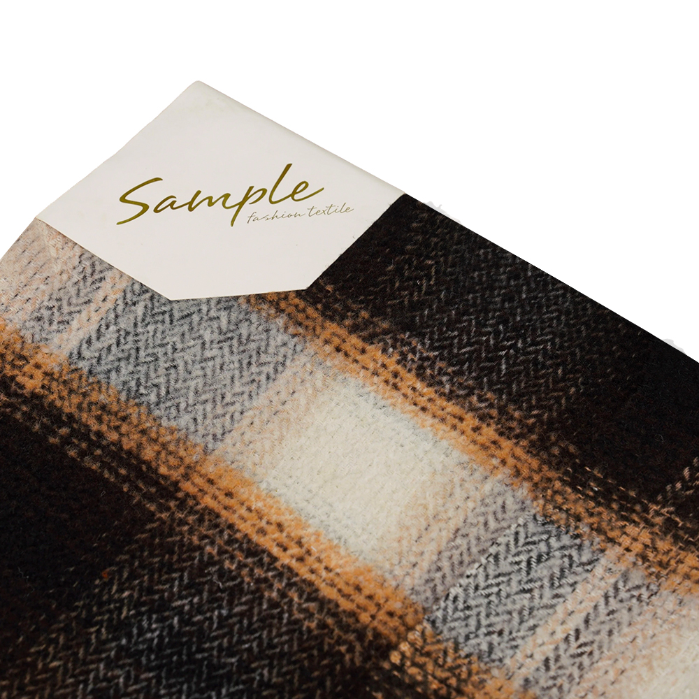 40 % vlna, 60 % polyester, 540 G/M, čiernobiela, kruhová tvídová tkanina, ML-8021071